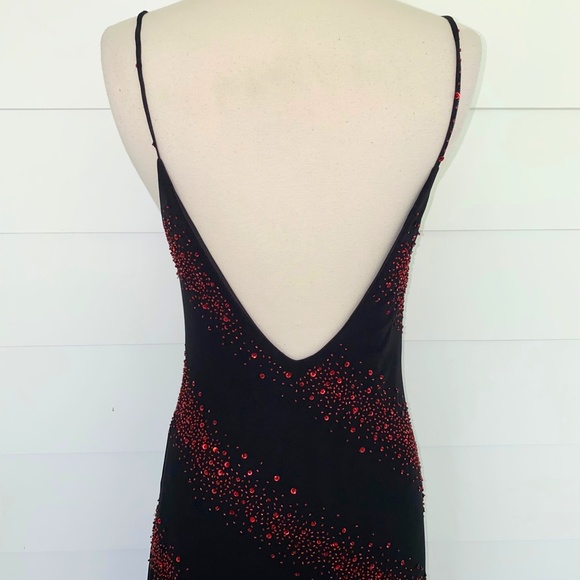 VTG Nina Austin Beaded Black Dress Medium - Picture 9 of 13